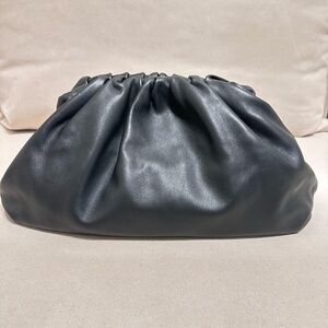 Bottega Veneta Black Leather Pouch Clutch